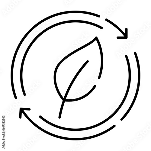 Ecofuture Icon Set – Minimalist Outline Style of Green Technology and Sustainability Symbols