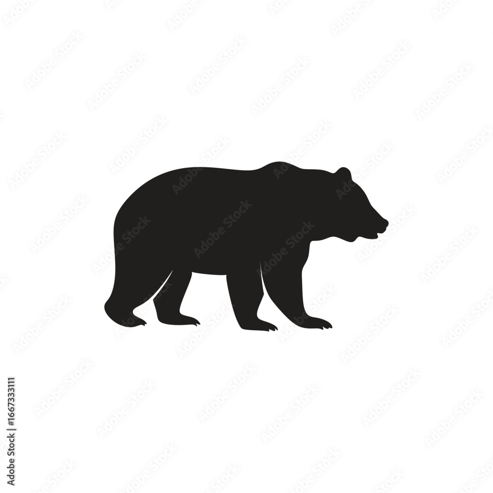 Fototapeta premium Black Bear Icon Vector Symbol