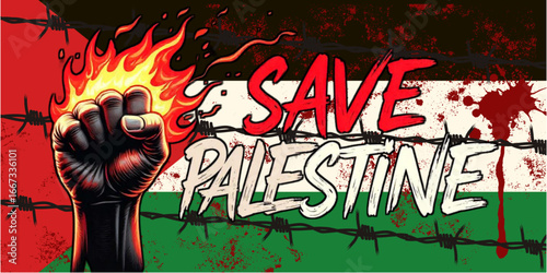 Save Palestine Poster | Freedom Justice Resistance Artwork
