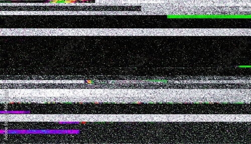 Distorted reality: An abstract glitchy texture with vibrant color aberrations and static disruption