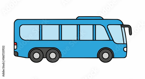 Blue Bus Vector Illustration A Clean and Simple Design