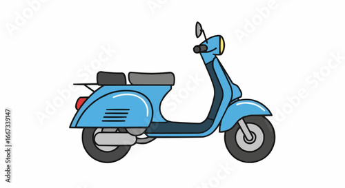 Stylish Blue Scooter Vector Illustration for Modern Transportation Designs
