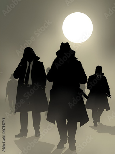 Spy agents and equipment silhouettes secret agent espionage