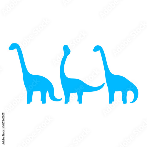 3 Brachiosaurus Long Neck Friends Dinosaur Sihouette Team Dinos