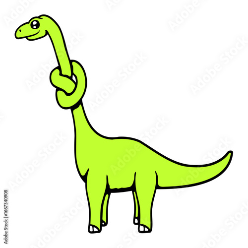 Brachiosaurus Long Knotted Twisted Neck Dinosaur Funny Dino