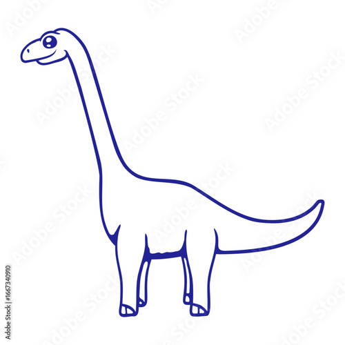 Brachiosaurus Long Neck Dinosaur Funny Dino Cute Smile