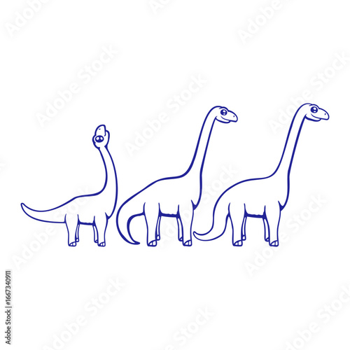 3 Brachiosaurus Long Neck Friends Dinosaur Comic Team Dino