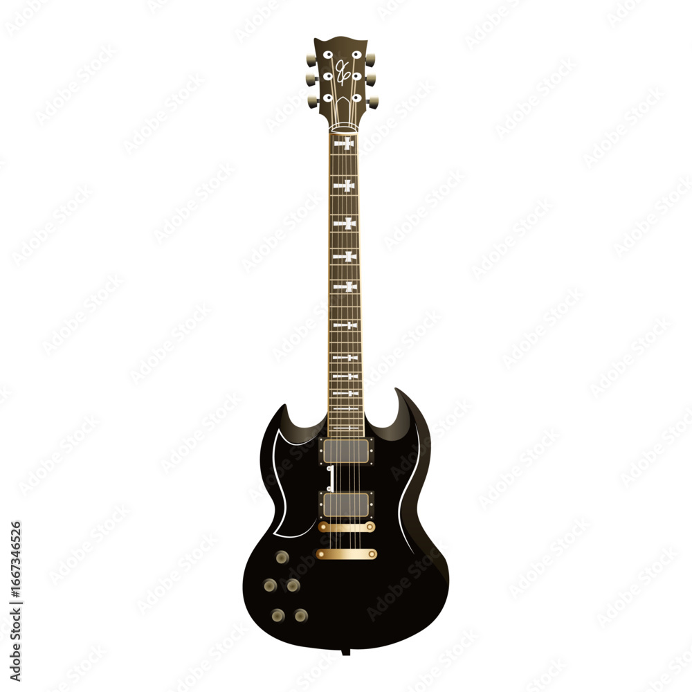 Obraz premium Realistic Electric Guitar Vector Illustration