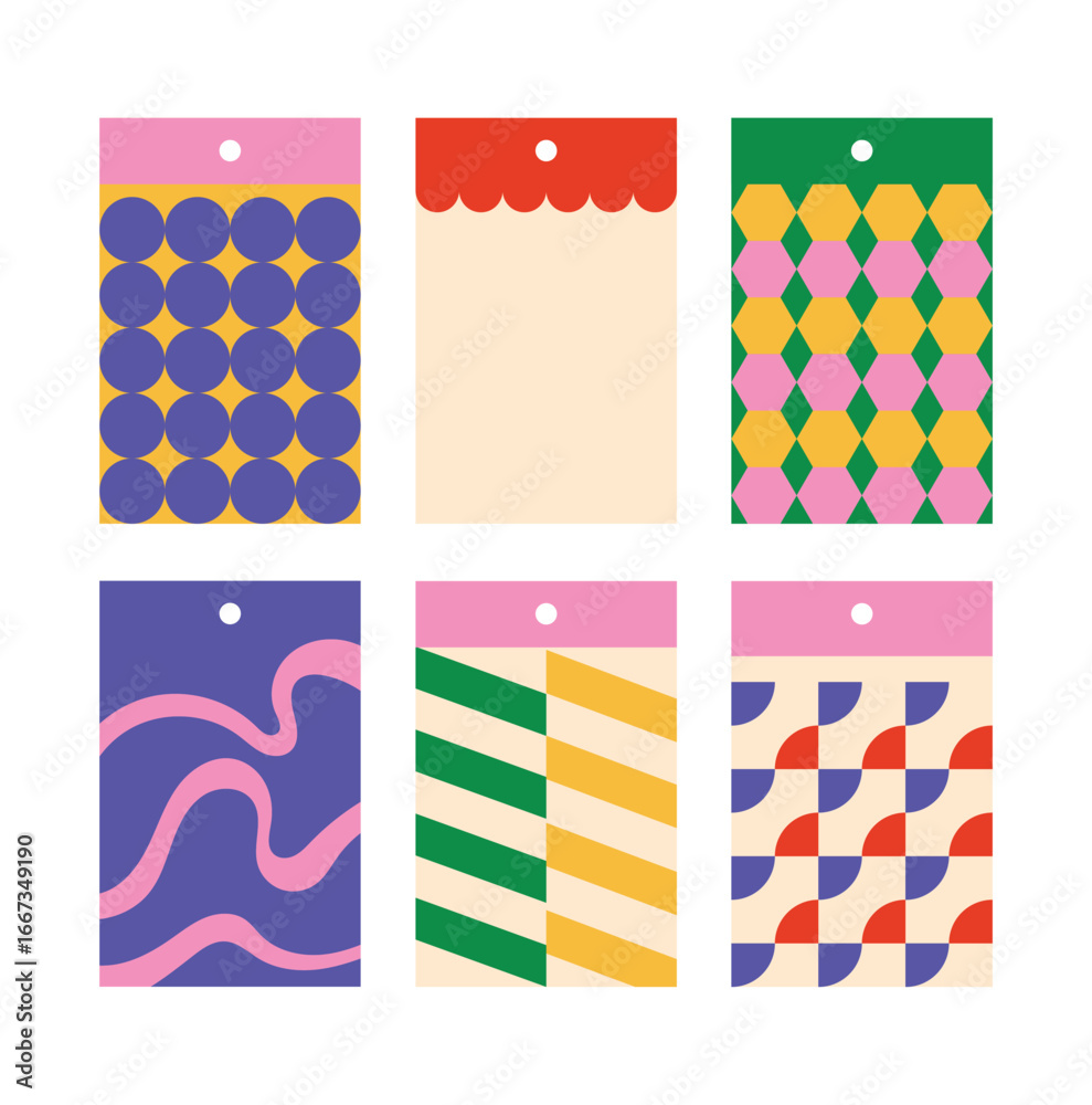 Obraz premium Design set hang tag geometric shape bauhaus