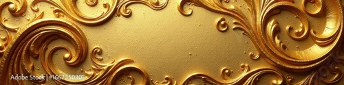 Swirling gold leaf, ornate frame, abstract textures, detail, baroque, rich