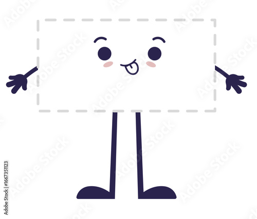 Cartoon rectangle Character Vector Graphic