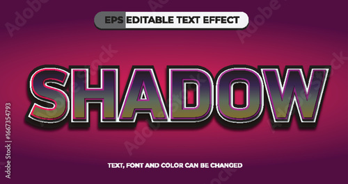 Shadow editable vector text effect