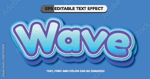 Wave editable vector text effect
