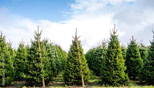 Christmas trees in a field
