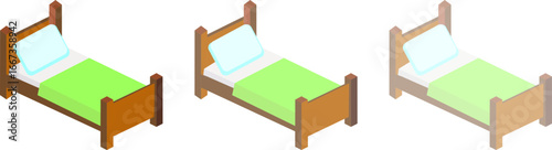 Isometric Bed Vector, bed, bedroom