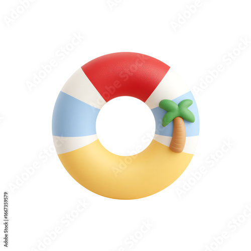 Free Download A colorful inflatable pool float with a tropical design for summer fun. - GFXLoad