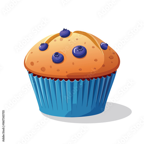 Delicious Blueberry Muffin A Sweet Treat Illustration