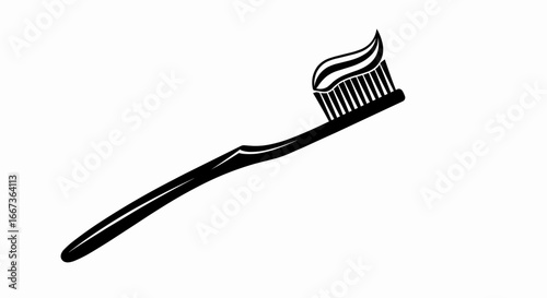 Vector Illustration Icon Toothbrush with Toothpaste
