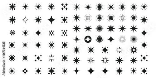 sparkle star icon, star sparkle vectors, Shining sparkle icon, Blink twinkle, sunburst star shapes collection. Abstract magic light flare, vector stars icon