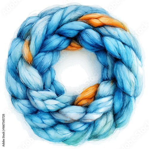 watercolor vector of Cozy Knit Scarf, isolated on a white background.