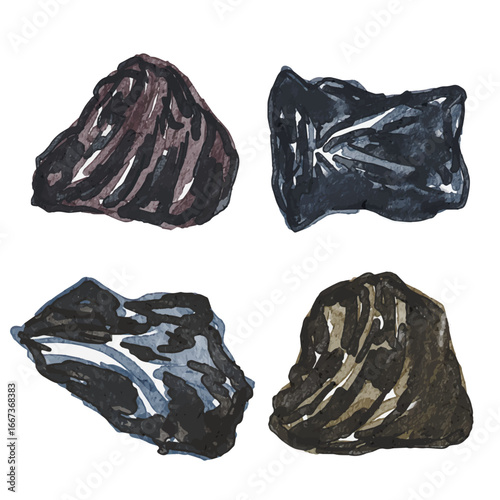 Obsidian Rock Illustration
