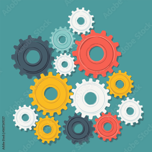 series of large gears