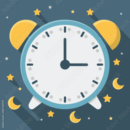 Sleep Clock with Moon and Stars