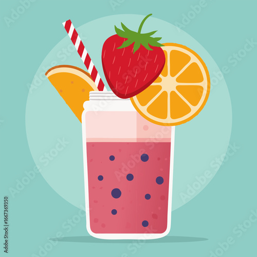 Smoothie with Fruit Topping