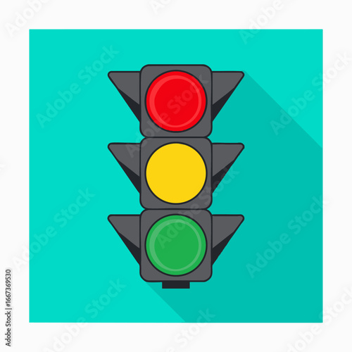 Traffic Sign with Red Yellow Green Lights