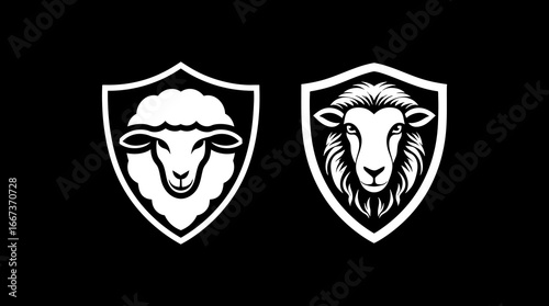 Sheep angry in shield