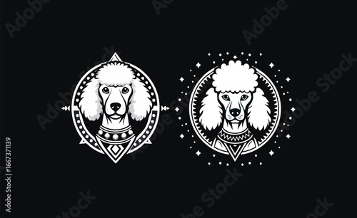 Poodle aztec logo concept