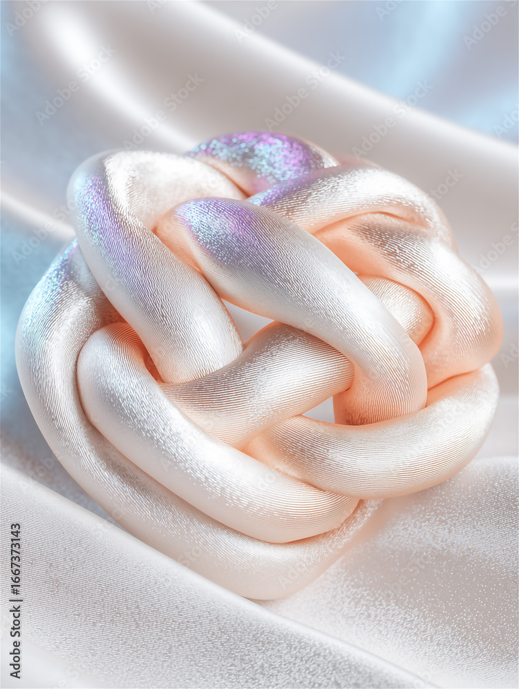 Fototapeta premium 光沢のある紐で結ばれた丸い円の背景