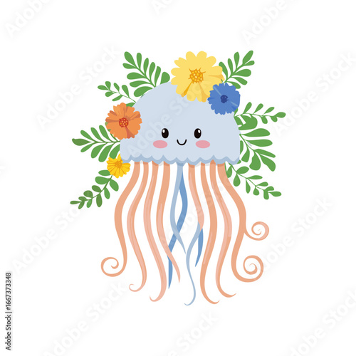 Jellyfish with with Flower Arrangement