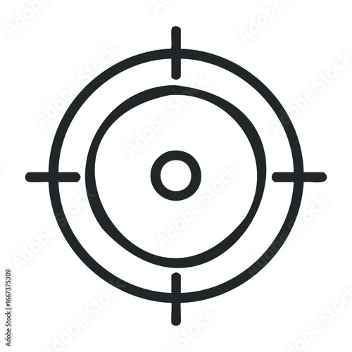 Targeting precision focused aim on shooting range outdoor event action shot dynamic environment elevated perspective. Vector outline illustration