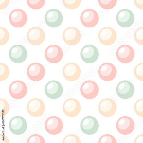 seamless pattern cute pearl pastel color