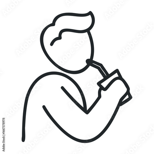 Sipping fresh beverages in a vibrant urban illustrative artwork depicting a relaxing city environment from a creative perspective. Vector outline illustration
