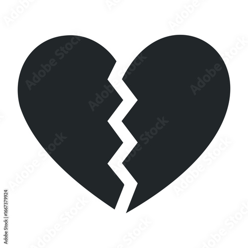 Heartbreak symbolizing loss and sadness digital art emotional environment abstract viewpoint. Vector outline illustration