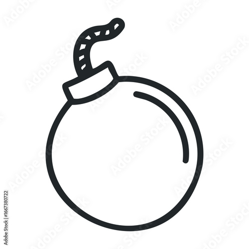 Explosive event bomb illustration digital art abstract design minimalistic style conceptual viewpoint. Vector outline illustration
