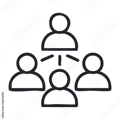 Networking event building connections among professionals urban setting graphic representation collaborative environment. Vector outline illustration