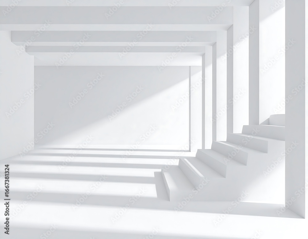 Obraz premium Minimalist white interior design