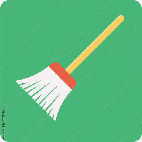 Simple Broom Cleaning Icon