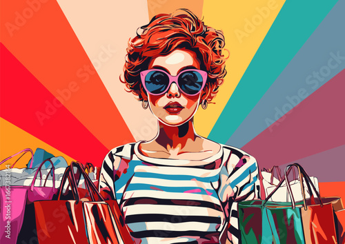 a girl with the shopping bags 3
