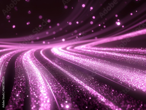 Abstract Pink Glitter Swirls Background Sparkling Shimmering Flowing Lines
