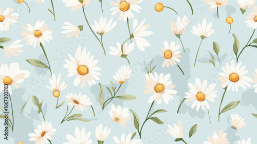 Abstract Daisy Chain with Muted Watercolor