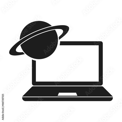 laptop wi-fi flat vector icon