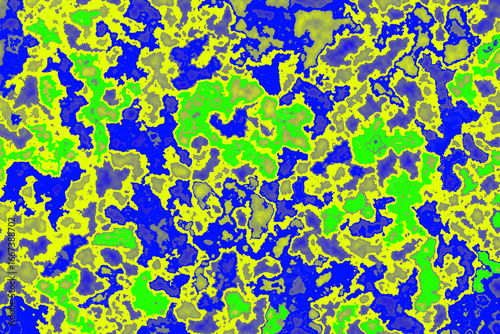 Abstract Blue Green Yellow Camouflage Pattern
