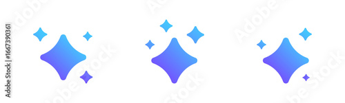 Generative AI logo icon magic sparkle stars symbol , Artificial intelligence sign. Vector ai generated icon blue logo