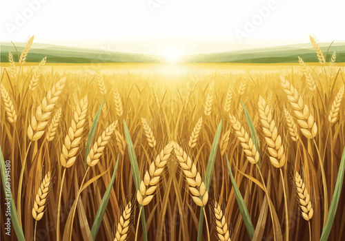 Golden Field of Wheat at Sunrise