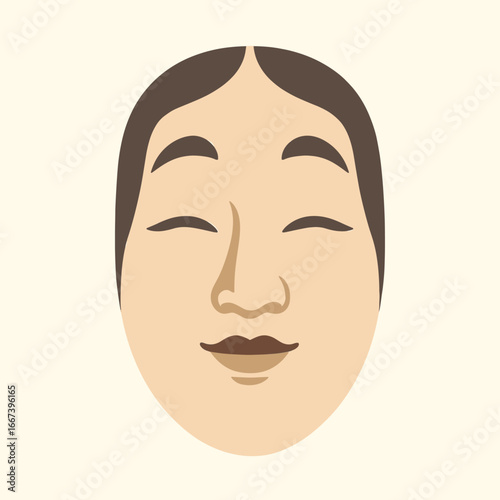 Stylized Japanese Festival Mask Inspired by Noh