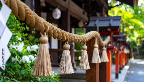 しめ縄　神社　生成AI　背景　